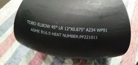 Grado WP91 12" X0.875" del gomito A234 degli accessori per tubi dell'acciaio legato 45 gomito della saldatura testa a testa